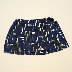 Tail Skort Stylish Blue Patterned Women's Large